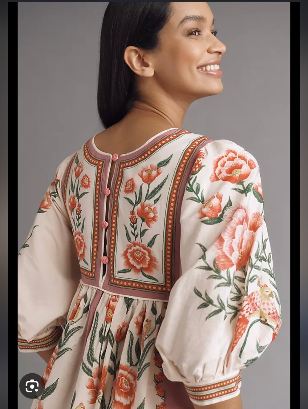 FARM Rio Puff-Sleeve Floral print Midi Dress - Picture 4 of 8